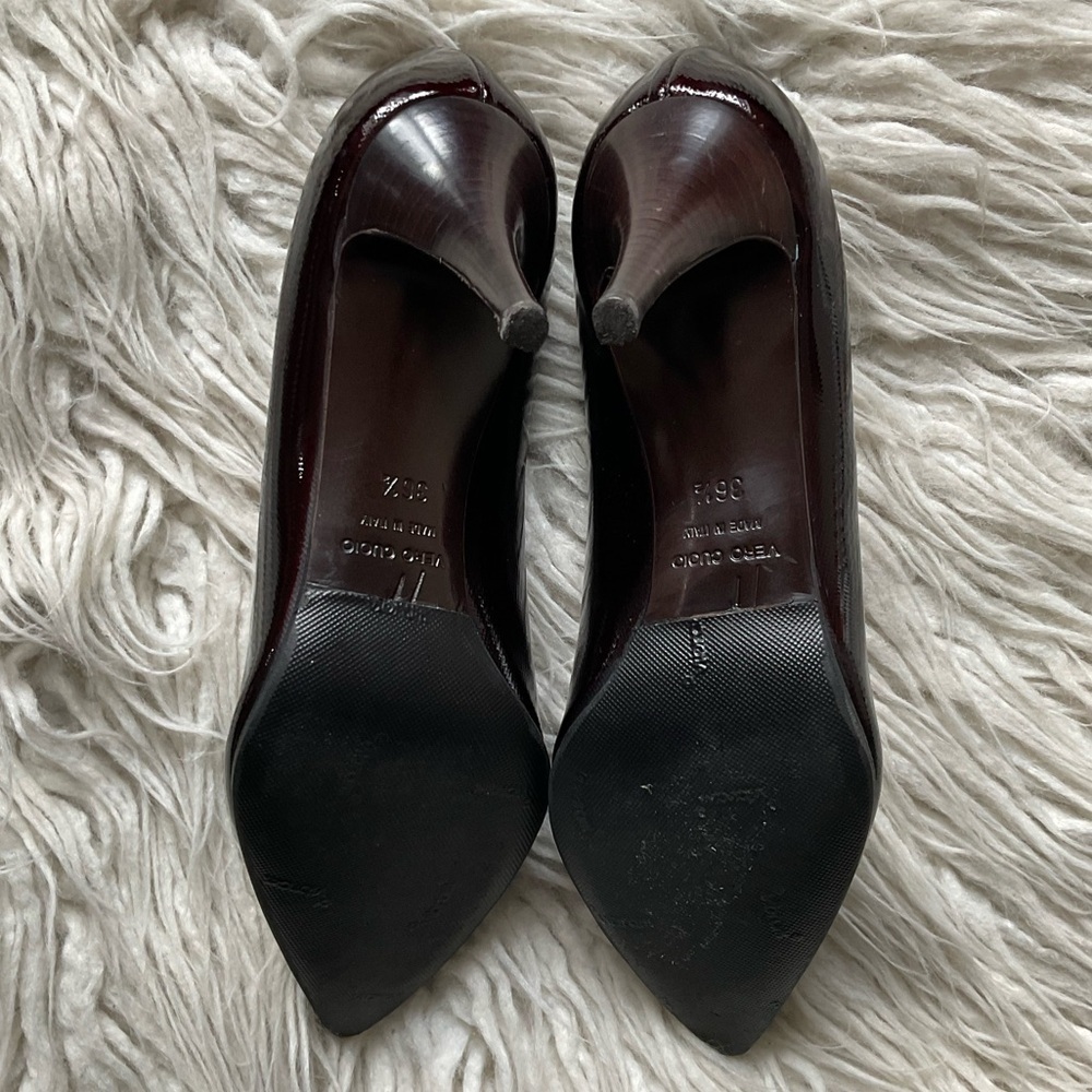 Giuseppe Zanotti Burgundy Red Patent Leather Pointed Toe Pump Heels EUC Sz 36.5 - Picture 6 of 9